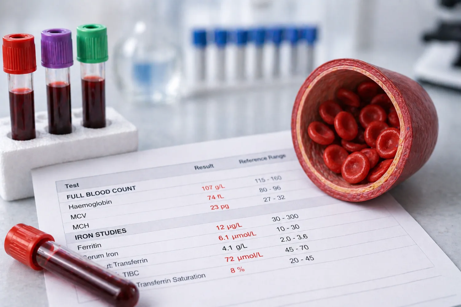 Iron, Ferritin and Anaemia Blood Test Results Explained